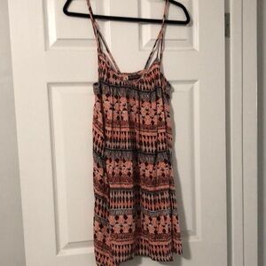Volcom Black and Orange Flowy Dress Size Extra Small